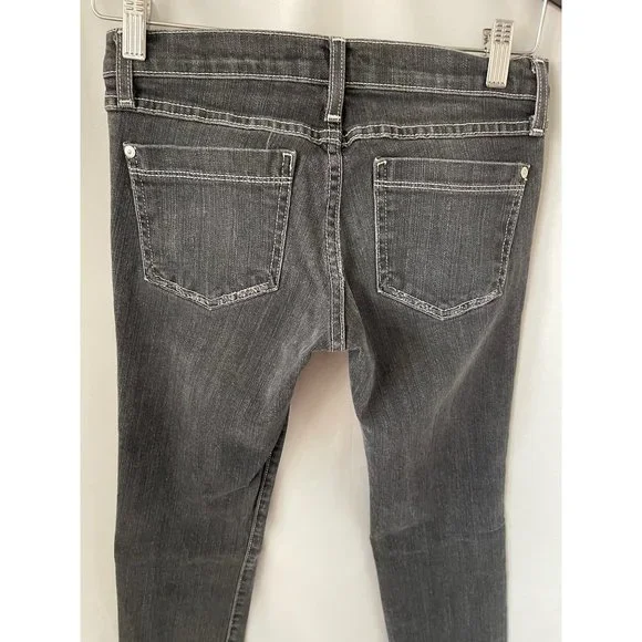 Flying Monkey Charcoal Black Fade Distressed Skinny Bottom Jeans - Picture 5 of 9